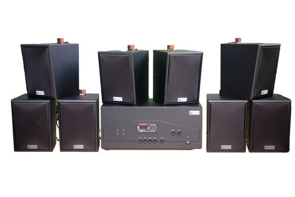 [Diện tích 160m2 + 02 Kênh] Amply A917N_DA Goldsound 2 vùng âm lượng 1200w + 8 loa Goldsound V25C_DA 25w, loa được thiết kế riêng cho quán, bật lớn không tạp âm, miễn phí công lắp đặt, bảo hành dài hạn 5 năm.