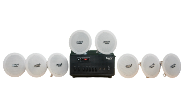 Bộ loa âm trần thông báo phát nhạc nền tự động cao cấp SA8.0_DA (amply 384w + 8 loa âm trần 15w), loa được thiết kế riêng cho quán, bật lớn không tạp âm, bảo hành dài hạn 12 tháng