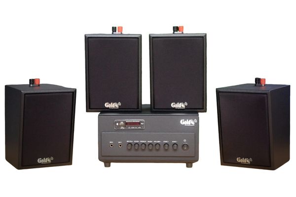 [Diện tích 80m2 + 2 Kênh] A384PU_SG-2K Goldsound 2 vùng âm lượng 380w + 4 loa Goldsound V25C_SG, loa được thiết kế riêng cho quán, bật lớn không tạp âm, miễn phí công lắp đặt, bảo hành dài hạn 5 năm.