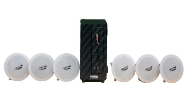 Bộ loa âm trần cao cấp SA6.0_SG (amply 156w + 6 loa âm trần 15w), loa được thiết kế riêng cho quán, bật lớn không tạp âm, bảo hành dài hạn 12 tháng