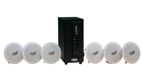 Bộ loa âm trần thông báo phát nhạc nền tự động cao cấp SA6.0_TH (amply 156w + 6 loa âm trần 15w), loa được thiết kế riêng cho quán, bật lớn không tạp âm, bảo hành dài hạn 12 tháng