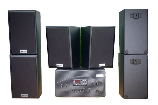 [Diện tích 120m2 + 02 Kênh] A907W Goldsound 2 vùng âm lượng 900w + 6 loa Goldsound V40C 40w, loa được thiết kế riêng cho quán, bật lớn không tạp âm, miễn phí công lắp đặt, bảo hành dài hạn 5 năm.