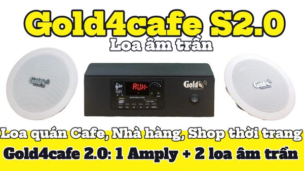 [Diện tích 40m2 + 1 Kênh] Bộ loa âm trần cao cấp S2.0_SG (amply A2.0 + 2 loa âm trần 15w) loa được thiết kế riêng cho quán, bật lớn không tạp âm, bảo hành dài hạn 12 tháng