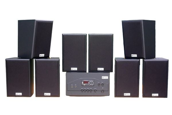 [Diện tích 160m2 + 02 Kênh] A907W Goldsound 2 vùng âm lượng 900w + 8 loa Goldsound V40C 40w, loa được thiết kế riêng cho quán, bật lớn không tạp âm, miễn phí công lắp đặt, bảo hành dài hạn 5 năm.