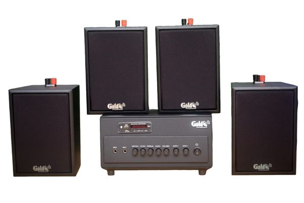 [Diện tích 80m2 + 2 Kênh] A384PU_TH-2K Goldsound 2 vùng âm lượng 380w + 4 loa Goldsound V25C_TH, loa được thiết kế riêng cho quán, bật lớn không tạp âm, miễn phí công lắp đặt, bảo hành dài hạn 5 năm.