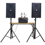 Dàn âm thanh Acoustic V258PU: Đẩy 1200w Goldsound + 2 loa Goldsound V258PU - 258w + 1 Micro không dây  + 1 vang cơ, bảo hành dài hạn 5 năm.