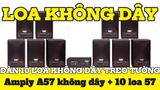 Dàn loa không dây treo tường: 01 amply A57 Goldsound + 10 loa không dây Goldsound V57 - 57w