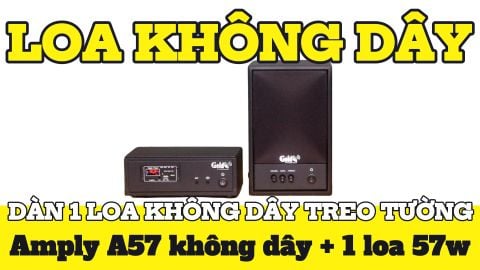 Dàn loa không dây treo tường: 01 amply A57 Goldsound + 1 loa không dây Goldsound V57 - 57w