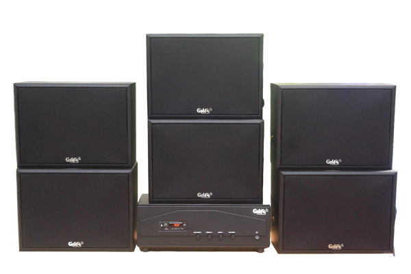 [Diện tích 180m2 + 02 Kênh] Amply A918PU_DA - 2K Goldsound 2 vùng âm lượng 1200w + 6 loa Goldsound V130_DA - 130w, loa được thiết kế riêng cho quán, bật lớn không tạp âm, miễn phí công lắp đặt, bảo hành dài hạn 5 năm.