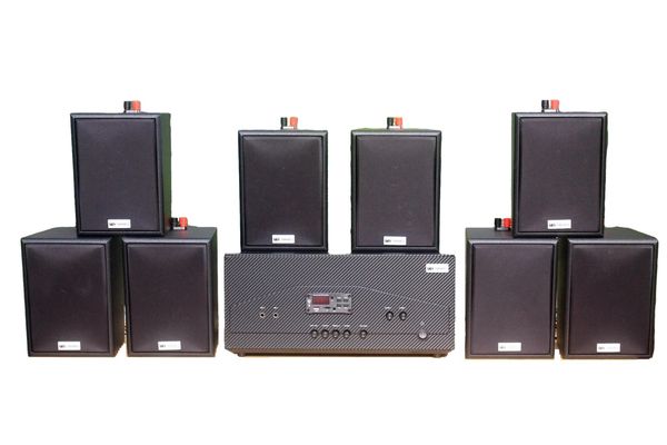 [Diện tích 160m2 + 02 Kênh] Amply A917N_TH Goldsound 2 vùng âm lượng 1200w + 8 loa Goldsound V25C_TH 25w, loa được thiết kế riêng cho quán, bật lớn không tạp âm, miễn phí công lắp đặt, bảo hành dài hạn 5 năm.