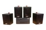 Dàn loa treo tường: Amply A384 Goldsound 2 vùng âm lượng 380w + 4 loa Goldsound V25C, loa được thiết kế riêng cho quán, bật lớn không tạp âm, miễn phí công lắp đặt, bảo hành dài hạn 5 năm.