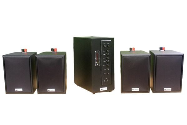 [Diện tích 80m2 + 02 Kênh] AMT384_TH Goldsound 380w + 4 loa Goldsound V25C_TH 25w, loa được thiết kế riêng cho quán, bật lớn không tạp âm, miễn phí công lắp đặt, bảo hành dài hạn 5 năm.