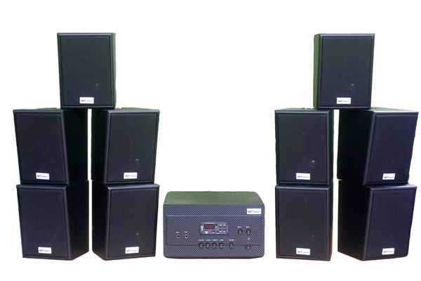 [Diện tích 200m2 + 2 Kênh] A917_TH Goldsound 2 vùng âm lượng 1200w + 10 loa Goldsound V25C_TH 25w, Amply 4 - 6 vùng âm lượng, loa được thiết kế riêng cho quán, bật lớn không tạp âm, miễn phí công lắp đặt, bảo hành dài hạn 5 năm