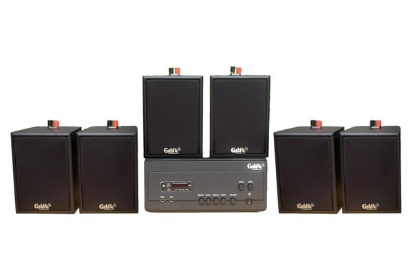 [Diện tích 120m2 + 2 Kênh] A907PU-2K Goldsound 2 vùng âm lượng 900w + 6 loa Goldsound V25C, loa được thiết kế riêng cho quán, bật lớn không tạp âm, miễn phí công lắp đặt, bảo hành dài hạn 5 năm