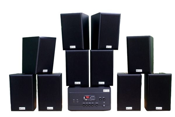 [Diện tích 200m2 + 02 Kênh] A917 Goldsound 2 vùng âm lượng 1200w + 10 loa Goldsound V40C 40w, loa được thiết kế riêng cho quán, bật lớn không tạp âm, miễn phí công lắp đặt, bảo hành dài hạn 5 năm.