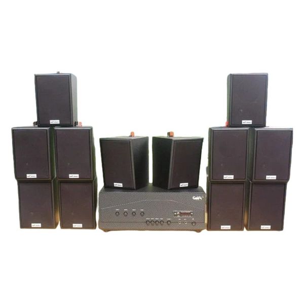 Dàn loa treo tường: Amply A917-4K 4 vùng 1500w + 12 loa Goldsound vệ tinh treo tường V25C 25w , loa được thiết kế riêng cho quán, bật lớn không tạp âm, miễn phí công lắp đặt, bảo hành dài hạn 5 năm.