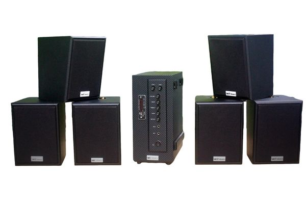 [Diện tích 120m2 + 02 Kênh] Amply AMT384_DA Goldsound 2 vùng âm lượng 380w + 6 loa Goldsound V25C_DA 25w, Amply 4 - 6 vùng âm lượng, loa được thiết kế riêng cho quán, bật lớn không tạp âm, miễn phí công lắp đặt, bảo hành dài hạn 5 năm.