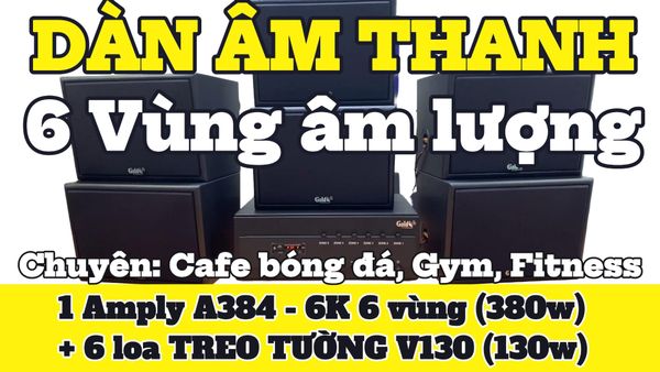 Loa nhà hàng 120m2 trở lên, Amply 4 - 6 vùng âm lượng, loa được thiết kế riêng cho quán, bật lớn không tạp âm, miễn phí công lắp đặt, bảo hành dài hạn 5 năm.