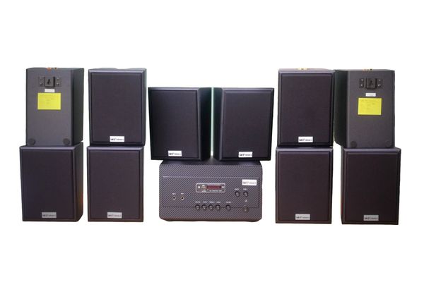 [Diện tích 200m2 + 02 Kênh] A907_TH Goldsound 2 vùng âm lượng 900w + 10 loa Goldsound V25C_TH 25W, Amply 4 - 6 vùng âm lượng, loa được thiết kế riêng cho quán, bật lớn không tạp âm, miễn phí công lắp đặt, bảo hành dài hạn 5 năm.