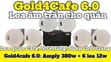 [Diện tích 100m2 + 2 Kênh] Gold4cafe_TH 6.0 (01 amply + 06 loa âm trần), Amply 2 vùng âm lượng, loa được thiết kế riêng cho quán, bật lớn không tạp âm, bảo hành dài hạn 5 năm.