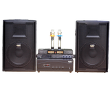 Dàn âm thanh Acoustic V258PU: Đẩy 1200w Goldsound + 2 loa Goldsound V258PU - 258w + 1 Micro không dây  + 1 vang cơ, bảo hành dài hạn 5 năm.