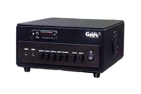 Amply A384PU - 2K Goldsound: 2 vùng âm lượng (380w, đủ kết nối Bluetooth, RCA, AV, USB)