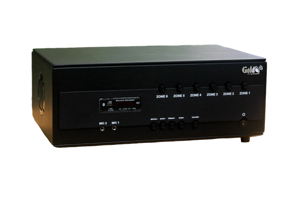 Amply A384PU - 6K: 6 phân vùng đầu ra (1200w, đủ kết nối Bluetooth, RCA, AV, USB) chuyên dụng cho quán cafe, nhà hàng