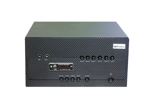 Âm ly cho quán cafe A1800: 6 phân vùng đầu ra (1800w, đủ kết nối Bluetooth, RCA, AV, USB) chuyên dụng cho quán lớn, toà chung cư, khu liên hợp.