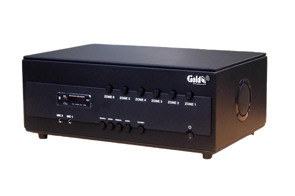 Amply A384PU - 6K: 6 phân vùng đầu ra (1200w, đủ kết nối Bluetooth, RCA, AV, USB) chuyên dụng cho quán cafe, nhà hàng