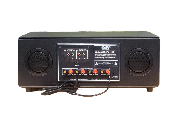 Amply A384PU_DA-4K: 4 phân vùng đầu ra (800w, đủ kết nối Bluetooth, RCA, AV, USB) chuyên dụng cho quán cafe, nhà hàng