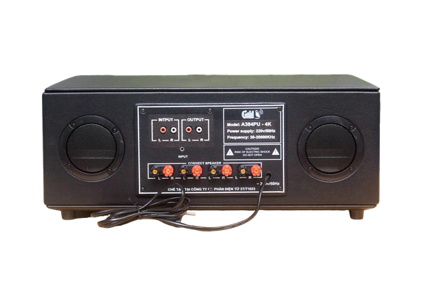 Amply A384PU_TH-4K: 4 phân vùng đầu ra (800w, đủ kết nối Bluetooth, RCA, AV, USB) chuyên dụng cho quán cafe, nhà hàng