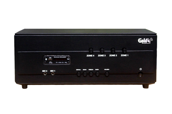 Amply A384PU_TH-4K: 4 phân vùng đầu ra (800w, đủ kết nối Bluetooth, RCA, AV, USB) chuyên dụng cho quán cafe, nhà hàng