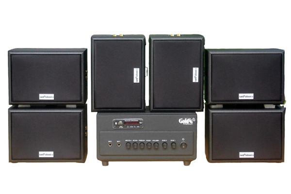 [Diện tích 120m2] A384PU-2K Goldsound 380w + 6 loa Goldsound ngoài trời V101-NT - 15w, loa được thiết kế riêng cho quán, bật lớn không tạp âm, không bao gồm công lắp đặt, bảo hành 12 tháng