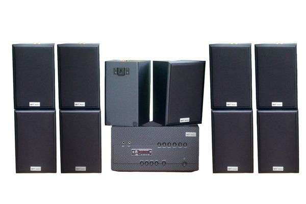 [Diện tích 200m2 + 06 Kênh] A1800 Goldsound 6 vùng âm lượng 1800w + 10 loa Goldsound V40C 40w, Amply 4 - 6 vùng âm lượng, loa được thiết kế riêng cho quán, bật lớn không tạp âm, miễn phí công lắp đặt, bảo hành dài hạn 5 năm.