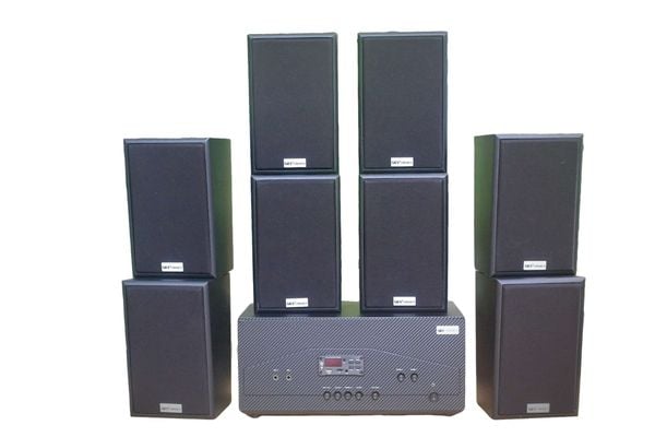 [Diện tích 160m2 + 02 Kênh] A917N Goldsound 2 vùng âm lượng 1200w + 8 loa Goldsound V40C 40w, loa được thiết kế riêng cho quán, bật lớn không tạp âm, miễn phí công lắp đặt, bảo hành dài hạn 5 năm.