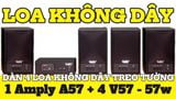Dàn loa không dây treo tường: 01 amply A57-SG + 4 loa không dây V57-SG 57w