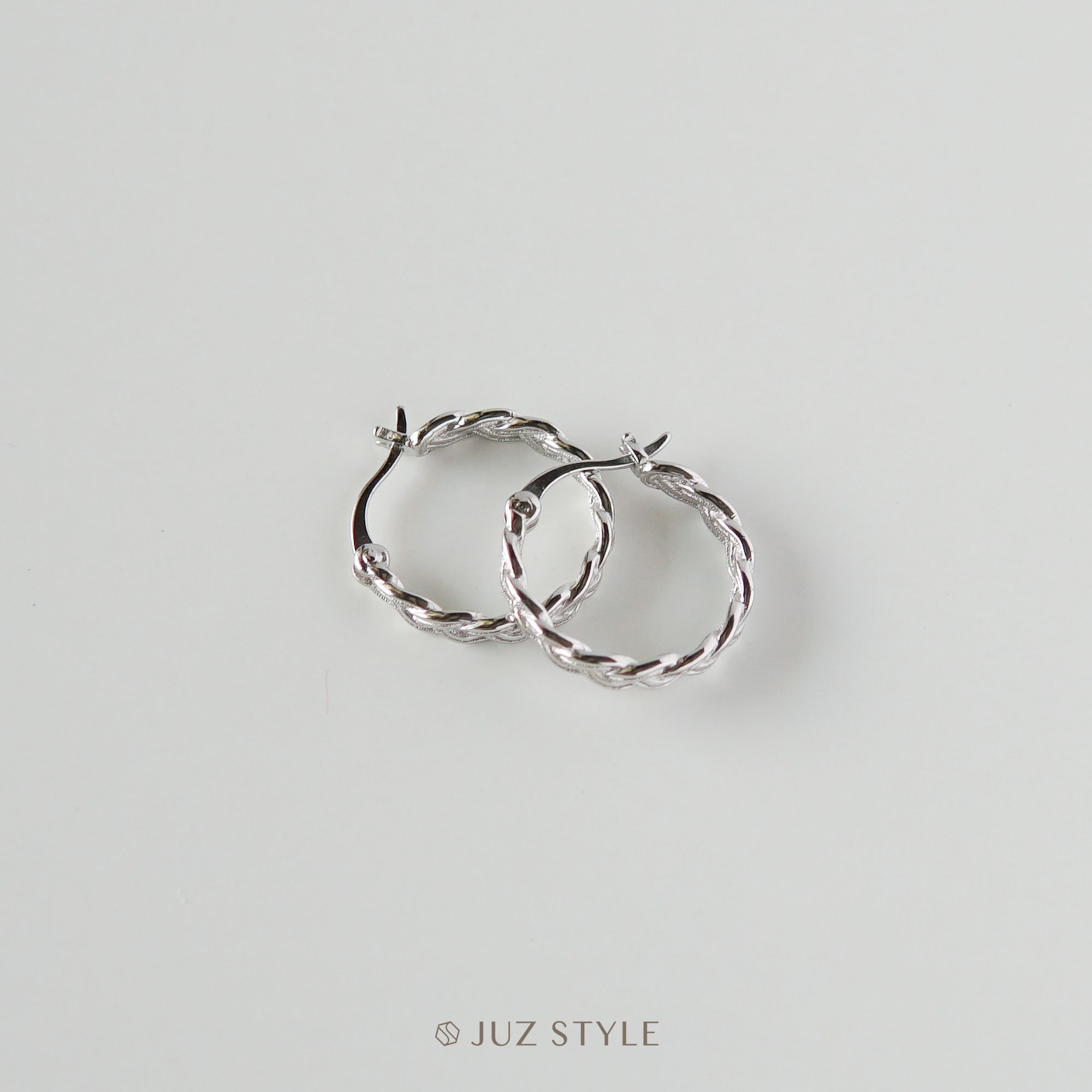  Bông tai bạc twisted hoop 