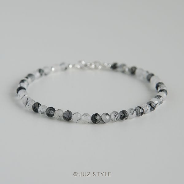  Vòng tay đá Black rutilated quartz 3.5mm 