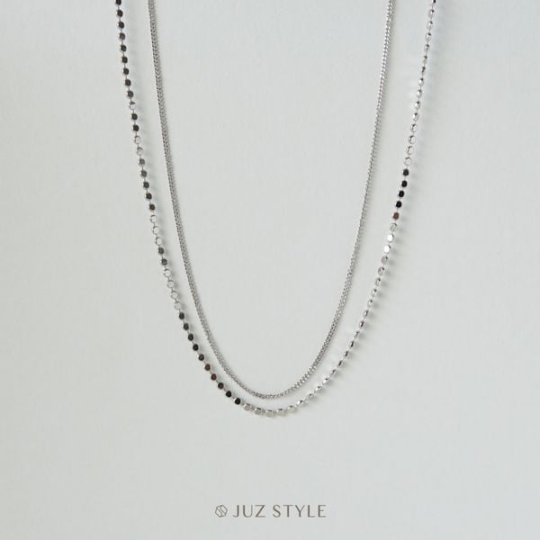  Dây chuyền bạc Flat circle & curb 