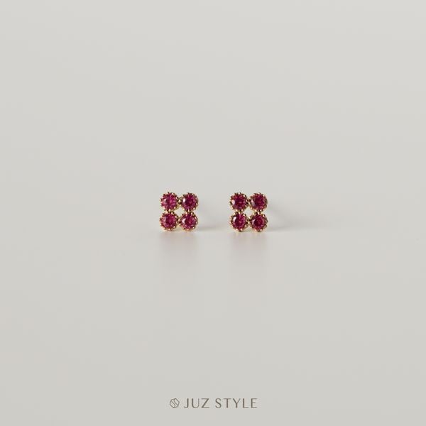  Bông tai vàng 9K Cz clover 