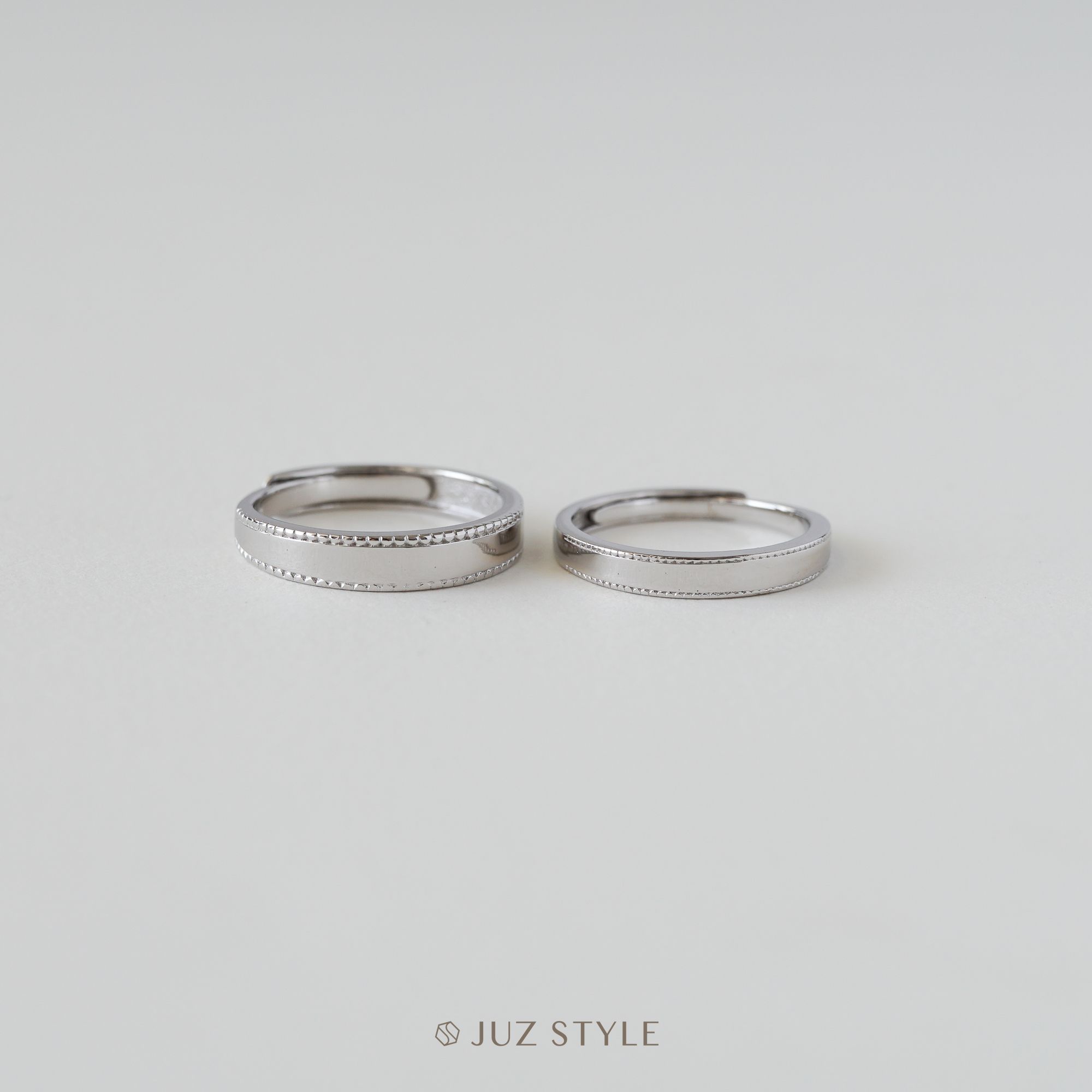  Nhẫn cặp bạc Milgrain 