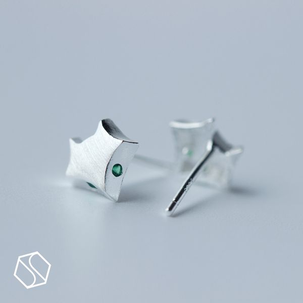  Bông tai bạc Greeneye fox 