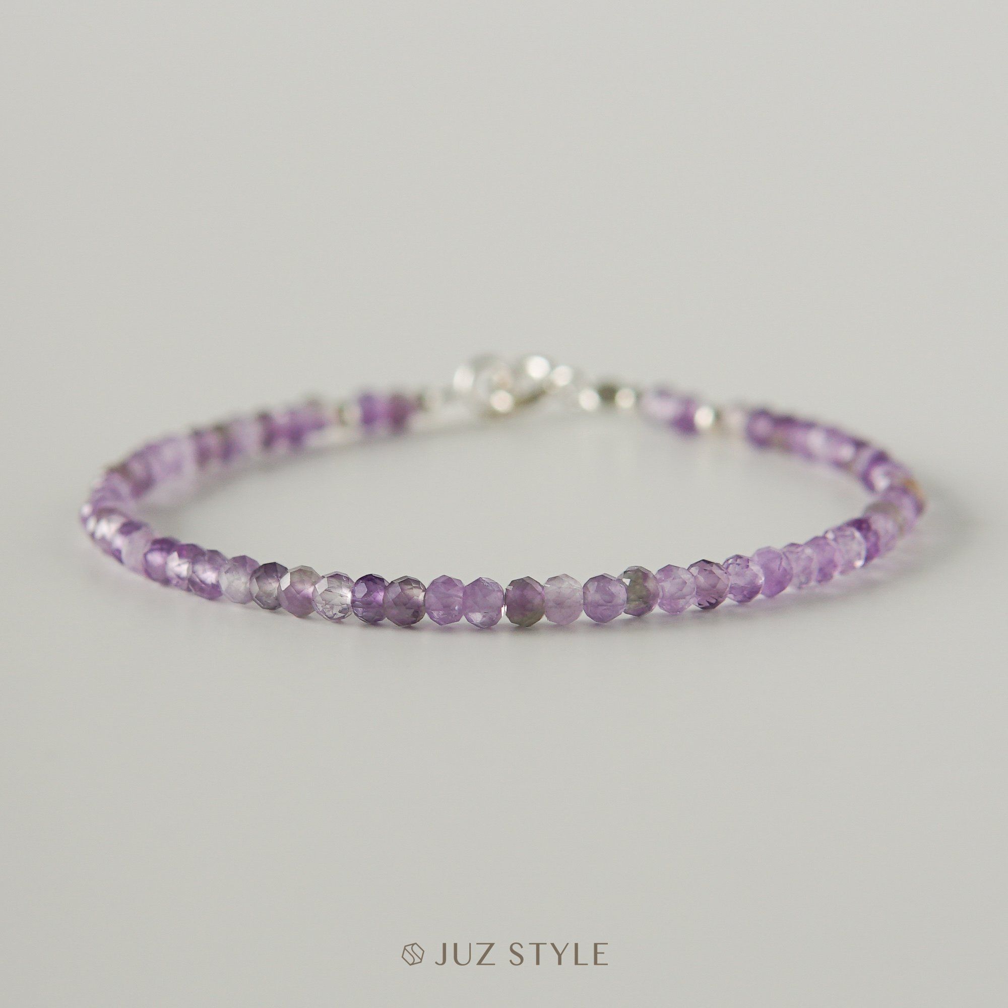  Vòng tay đá Amethyst 3x2mm 