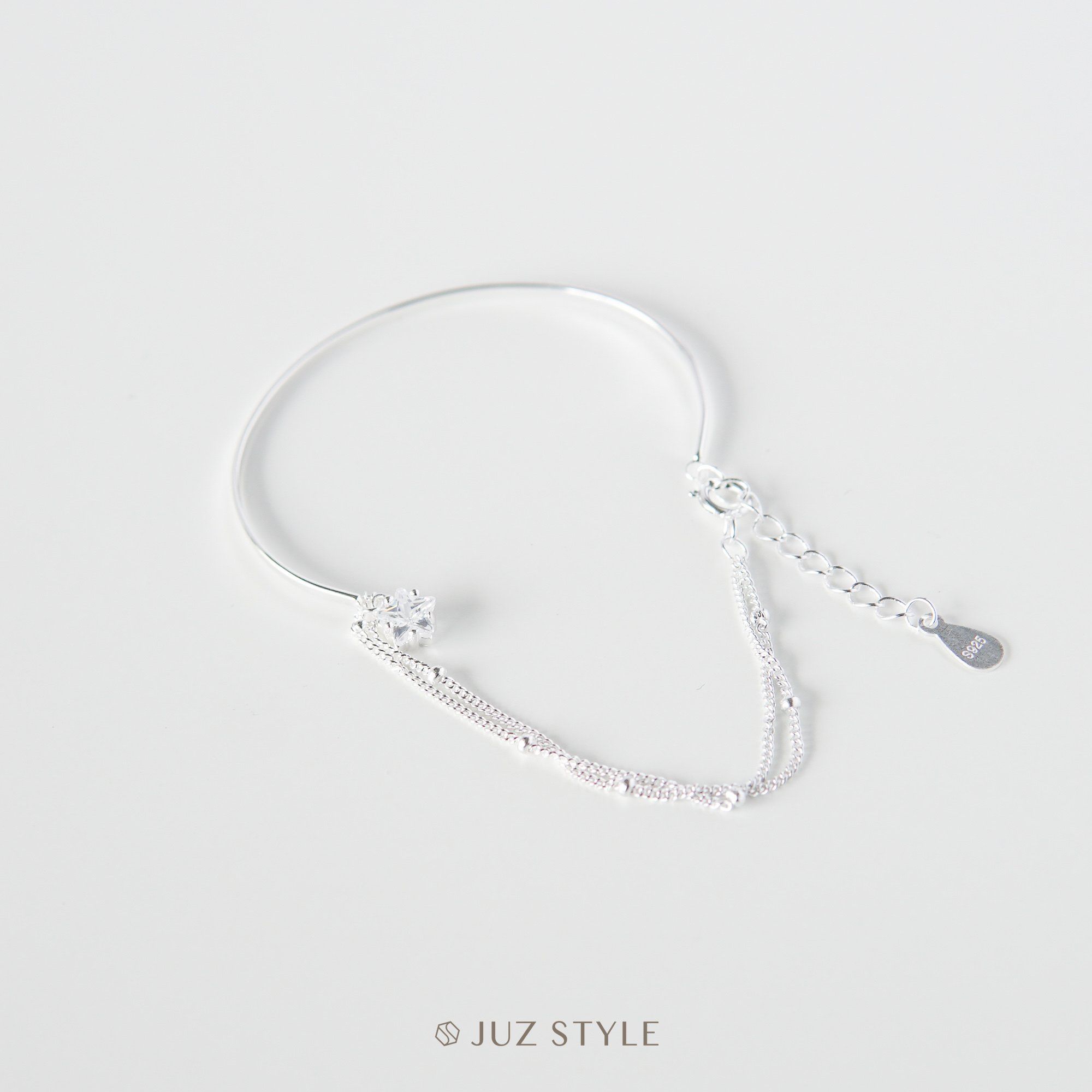  Lắc tay bạc Half-cuff half-chain 