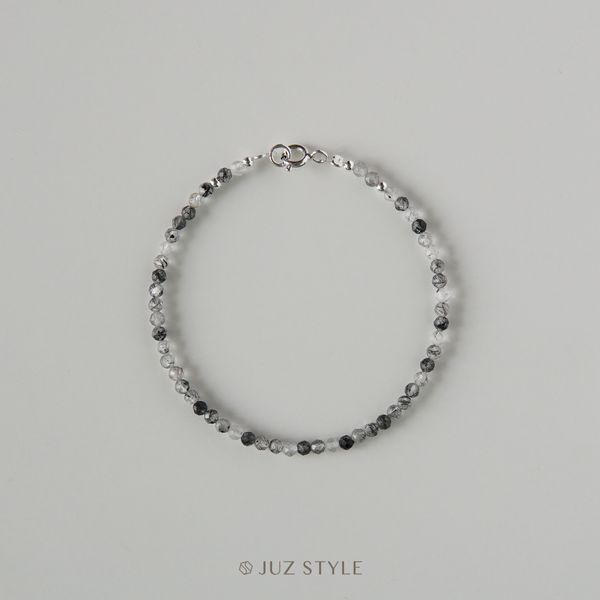  Vòng tay đá Black rutilated quartz 2.5mm 