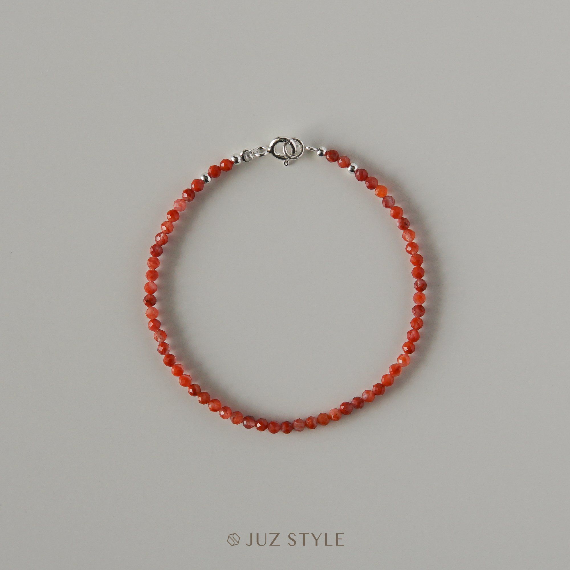  Vòng tay đá mã não nam hồng (South Red Agate) 2.3mm 