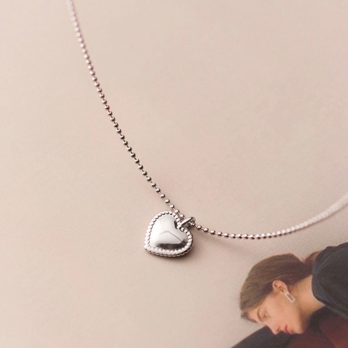  Dây chuyền bạc Heart charm 