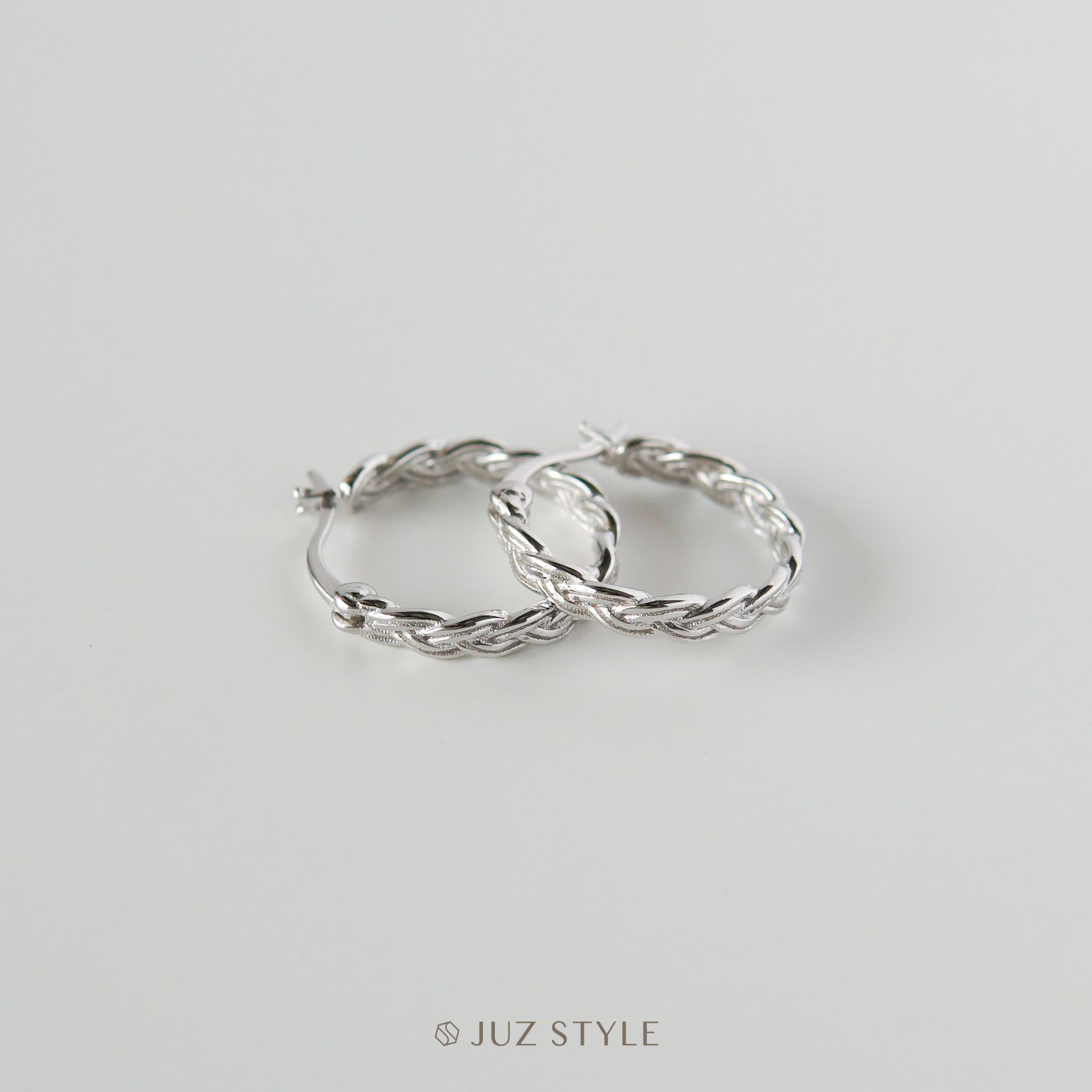  Bông tai bạc twisted hoop 