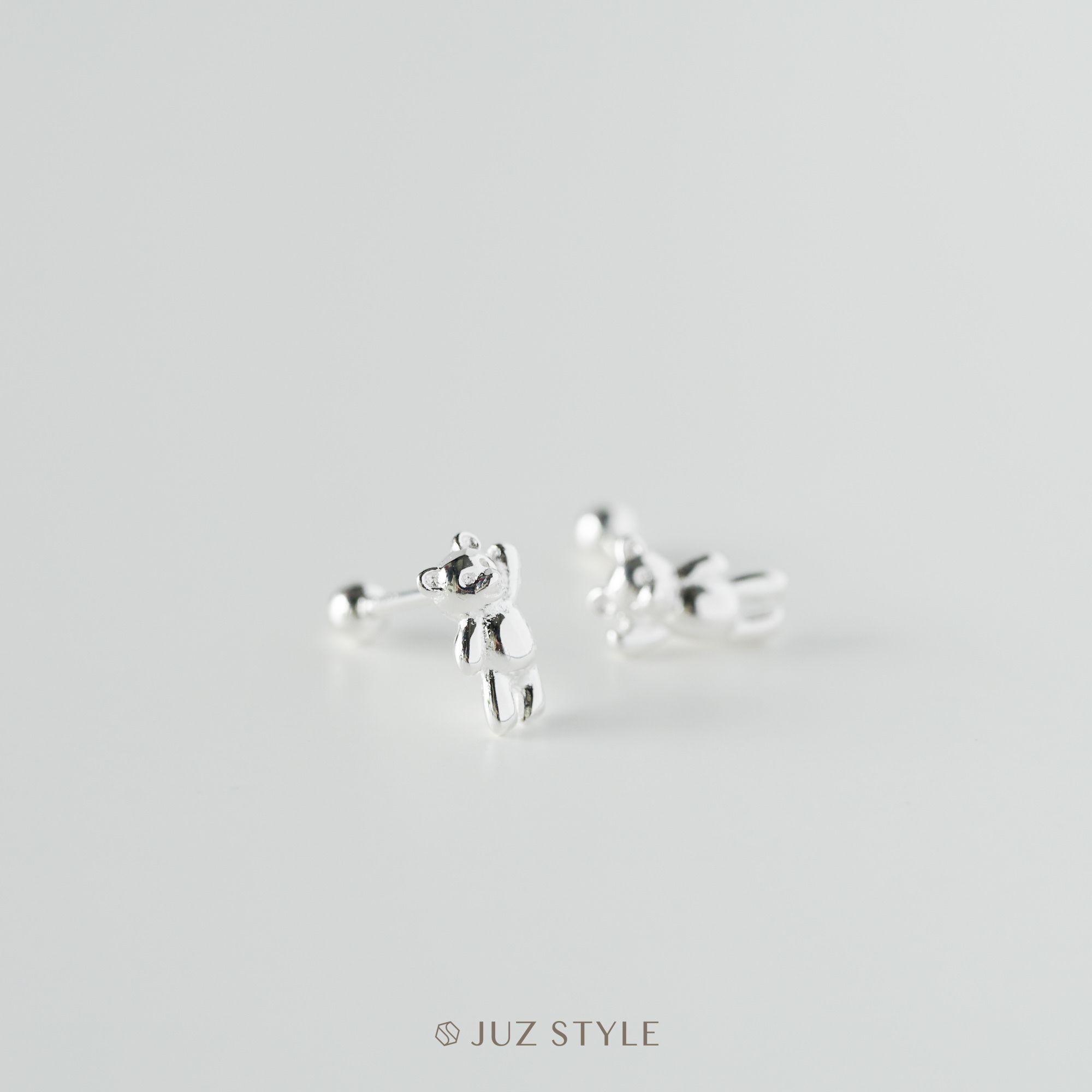  Bông tai bạc Hi!bear ballstuds 