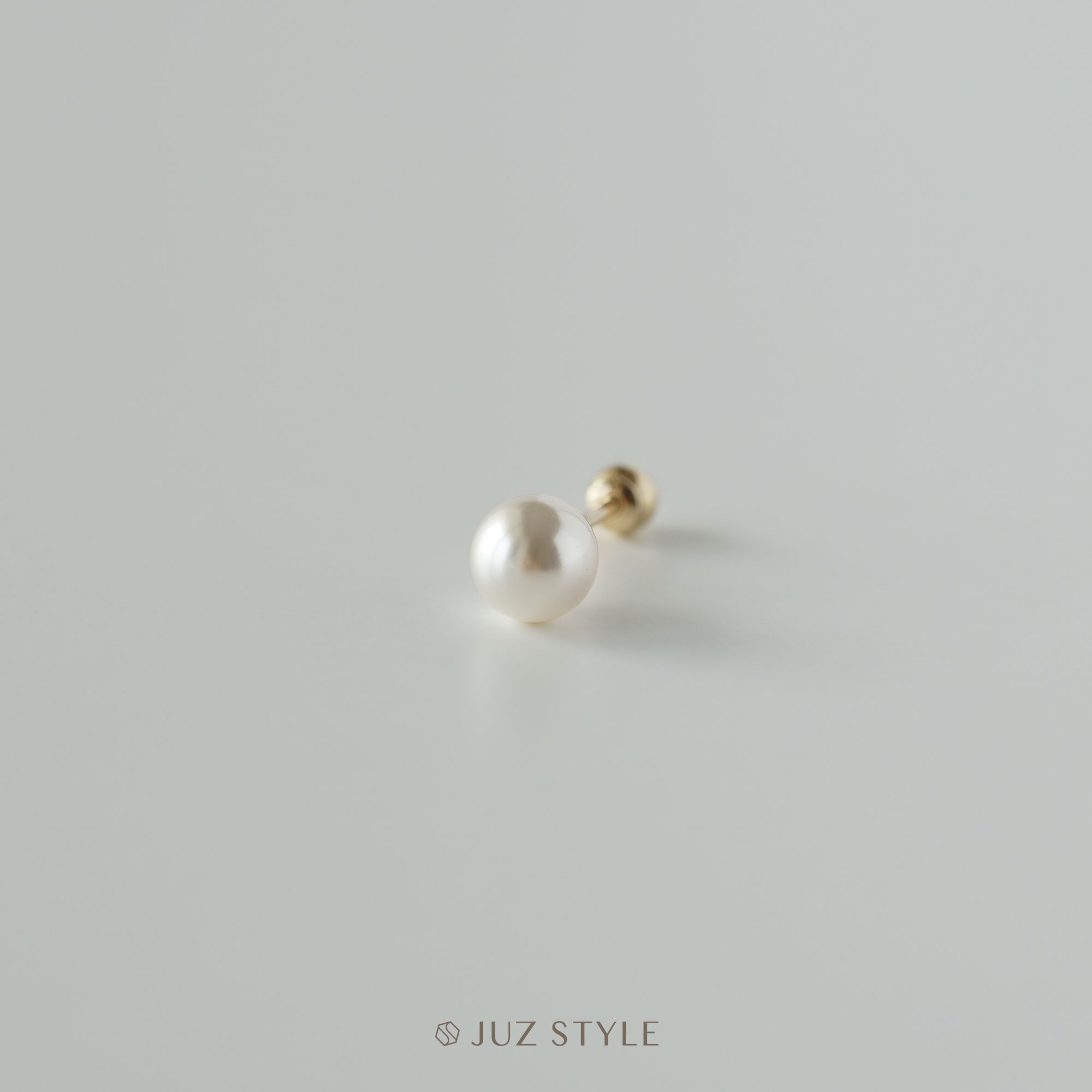  Bông tai vàng 14K Pearl ballstud 4/5mm 
